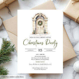 Invitation Fête de Noël Terreux Scandinave Ivoire de Luxe