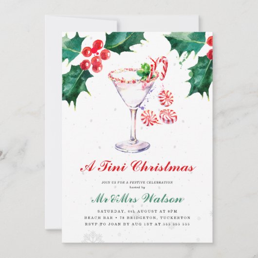 Invitation Fête de Noël Tini Martini (Devant)