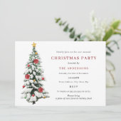 Invitation Fête de Noël traditionnelle autour de l'arbre (Debout devant)
