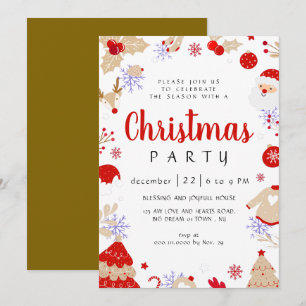 Invitation Fête de Noël traditionnelle élégante d'hiver