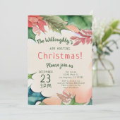 Invitation Fête de Noël traditionnelle rouge et verte (Debout devant)