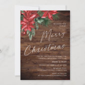 Invitation Fête de Noël très joyeuse Rustique (Devant)