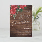 Invitation Fête de Noël très joyeuse Rustique (Debout devant)