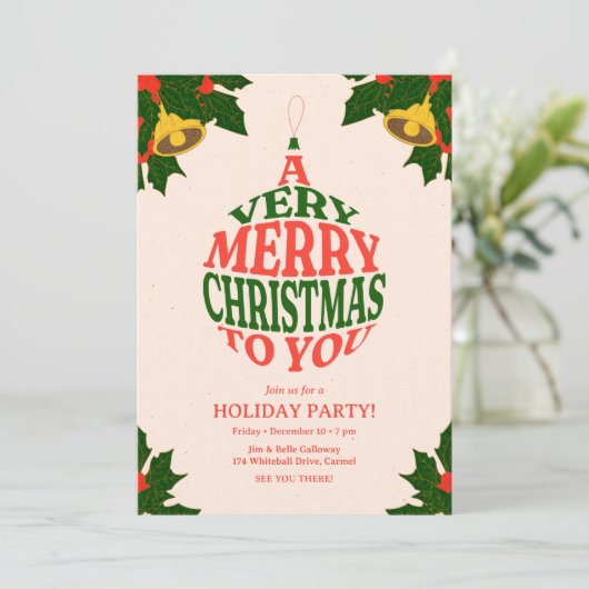 Invitation Fête de Noël très joyeux (Debout devant)