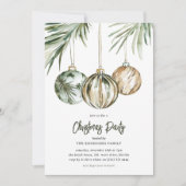 Invitation Fête de Noël Tropical Baubles (Devant)