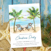 Invitation Fête de Noël Tropical Beach Palm Trees