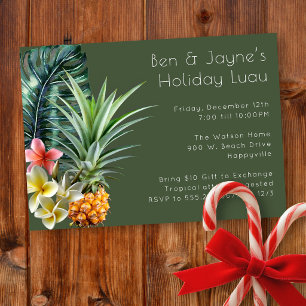 Invitation Fête de Noël Tropicale Luau