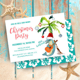 Invitation Fête de Noël Tropicale Mele Kalikimaka Dauphin
