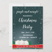 Invitation Fête de Noël turquoise Green Jingle et Mingle (Devant)