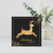 Invitation Fête de Noël unique de noir de renne de patchwork (Debout devant)
