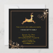 Invitation Fête de Noël unique de noir de renne de patchwork (Dos)