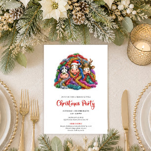 Invitation Fête de Noël unique et fantaisiste avec des vaches
