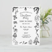 Invitation Fête de Noël unique main Whimsical tiré Bow (Debout devant)