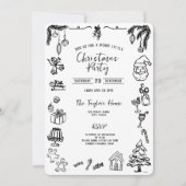 Invitation Fête de Noël unique main Whimsical tiré Bow (Devant)