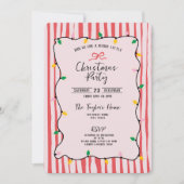 Invitation Fête de Noël unique main Whimsical tiré Bow (Devant)