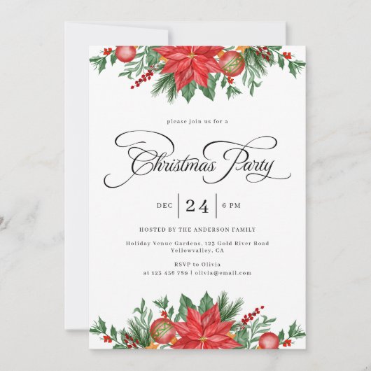 Invitation Fête de Noël Vacances de verdure (Devant)