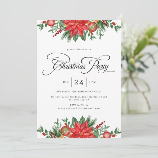 Invitation Fête de Noël Vacances de verdure (Debout devant)