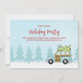 Invitation Fête de Noël Vacances hivernale Voiture Whimsical  (Devant)