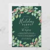 Invitation Fête de Noël Verdure Wreath (Devant)