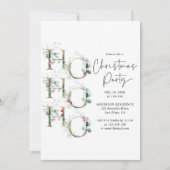 Invitation Fête de Noël Vert et Or (Devant)