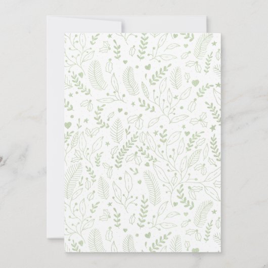 Invitation Fête de Noël Vert et Or (Dos)