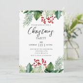 Invitation Fête de Noël Vert Rouge (Debout devant)