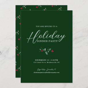 Invitation Fête de Noël vert saint