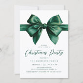 Invitation Fête de Noël verte à l'aquarelle (Devant)