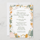 Invitation Fête de Noël Verte et Dorée (Devant)