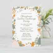 Invitation Fête de Noël Verte et Dorée (Debout devant)