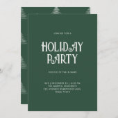 Invitation Fête de Noël verte moderne (Devant / Derrière)