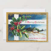 Invitation Fête de Noël Vintage (Devant)