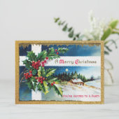 Invitation Fête de Noël Vintage (Debout devant)