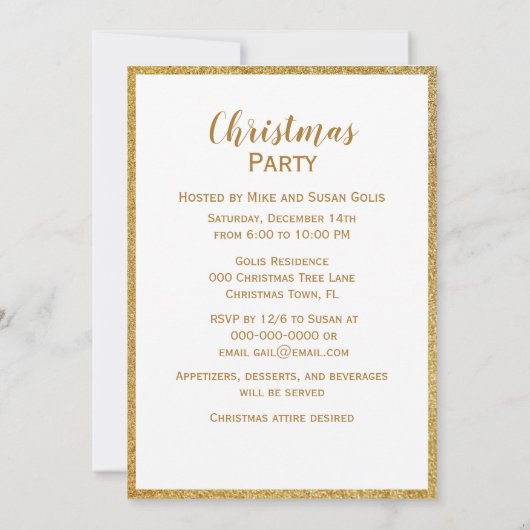 Invitation Fête de Noël vintage (Dos)