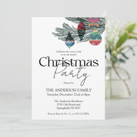 Invitation Fête de Noël vintage (Debout devant)