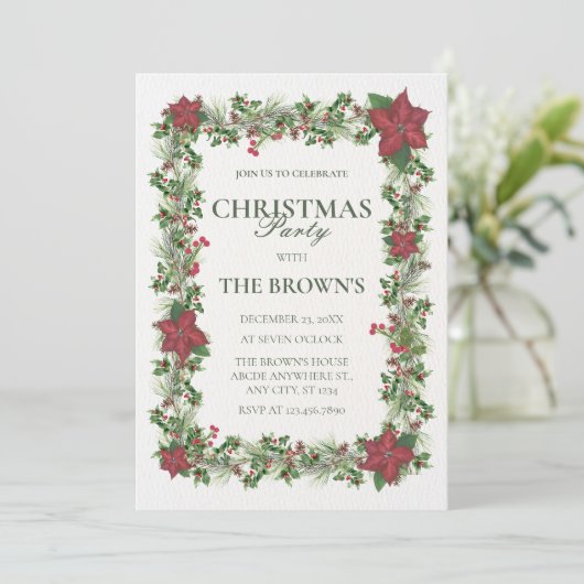 Invitation Fête de Noël vintage (Debout devant)