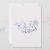 Invitation Fête de Noël Vintage bleu doré (Dos)