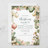 Invitation Fête de Noël vintage de l'ornement (Devant)