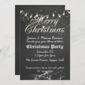 Invitation Fête de Noël vintage de tableau (Devant / Derrière)