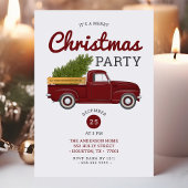 Invitation Fête de Noël vintage Red Truck