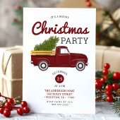 Invitation Fête de Noël vintage Red Truck