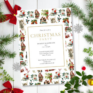 Invitation Fête de Noël Vintage Retro