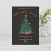 Invitation Fête de Noël Vintage Rustique (Debout devant)