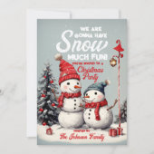 Invitation Fête de Noël Vintage Snowman (Devant)