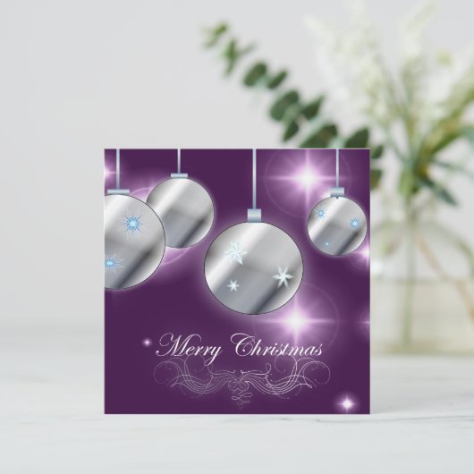 Invitation Fête de Noël violet (Debout devant)