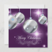 Invitation Fête de Noël violet (Devant)