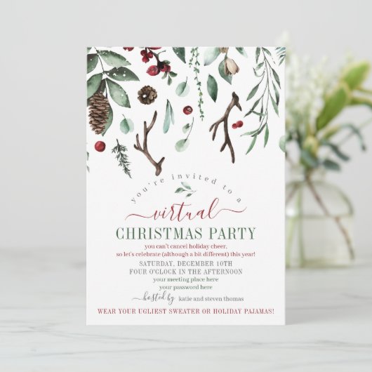 Invitation Fête de Noël virtuelle (Debout devant)