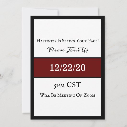 Invitation Fête de Noël virtuelle branchée (Dos)