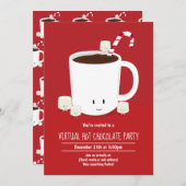 Invitation Fête de Noël virtuelle Chocolat chaud (Devant / Derrière)