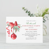 Invitation Fête de Noël VIRTUELLE de l'ornement d'aquarelle (Debout devant)